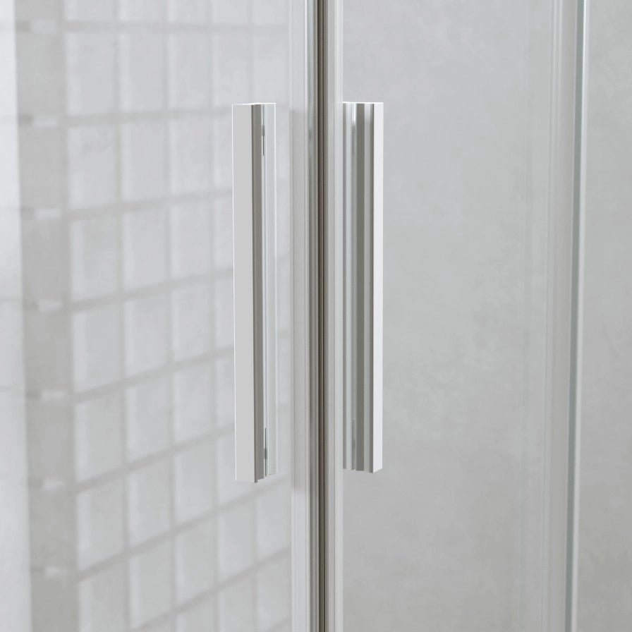 Cabina Doccia 80x80 Cm h190 Scorrevole Profili Bianco Opaco Vetro 6 mm Trasparente| Neat