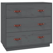 Credenza | Madia | Buffet da pranzo | Armadio da pranzo Grigia 80x40x75 cm in Legno Massello di Pino