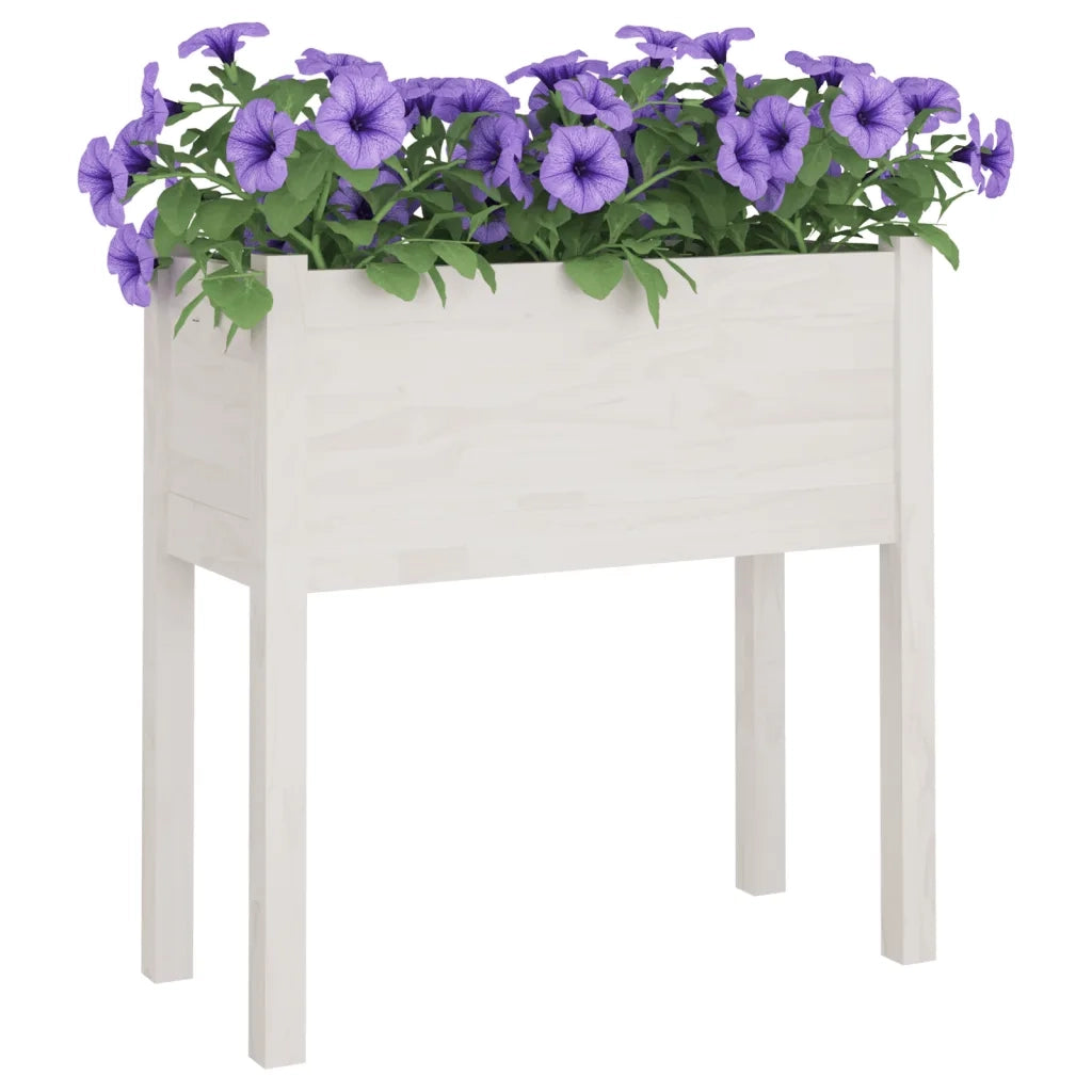 2 pz Fioriere | Cassetta per fiori | Vaso da Giardino Bianche 70x31x70 cm in Legno di Pino
