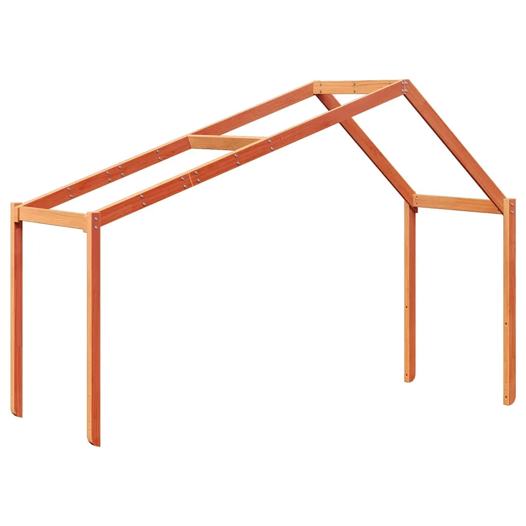 Tetto Letto Bambini Marrone Cera 213x85,5x144,5cm Massello Pino