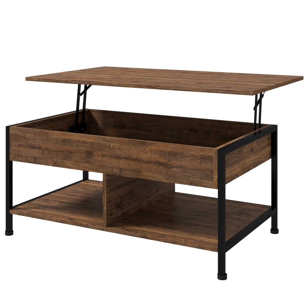 Tavolino da salotto con ripiani ¨C zephmum ¨C 100x80x60 cm marrone nero