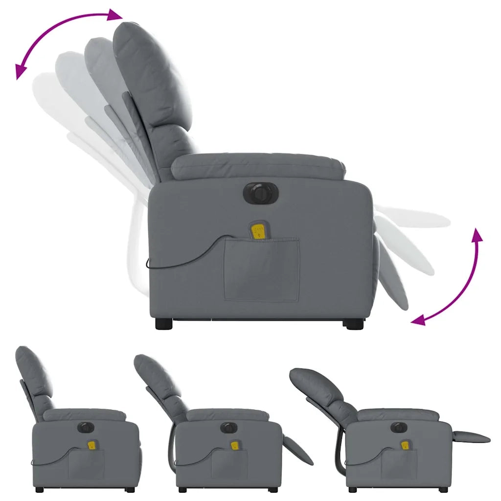 Poltrona Alzapersona Elettrica Reclinabile Grigio in Similpelle 3204910