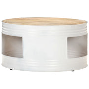 Tavolino Bianco 68x68x36 cm in Legno Massello di Mango 321932