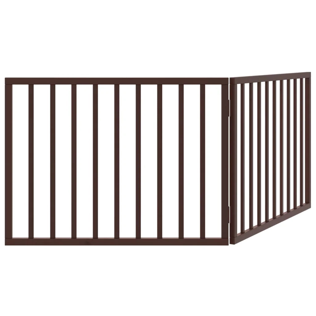 Cancelletto di sicurezza pieghevole per cani a 2 pannelli 160 cm legno di pioppo marrone 02_0023036