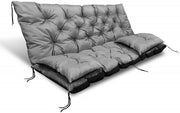 AIO FACTORY Set di cuscini da giardino 150x60x50 cm impermeabile grigio scuro
