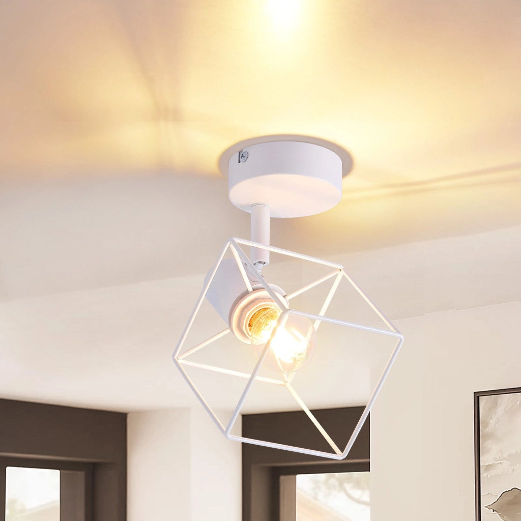 ZMH Faretto da soffitto 1 fiamma E14 plafoniera orientabile 350° metallo vintage soggiorno