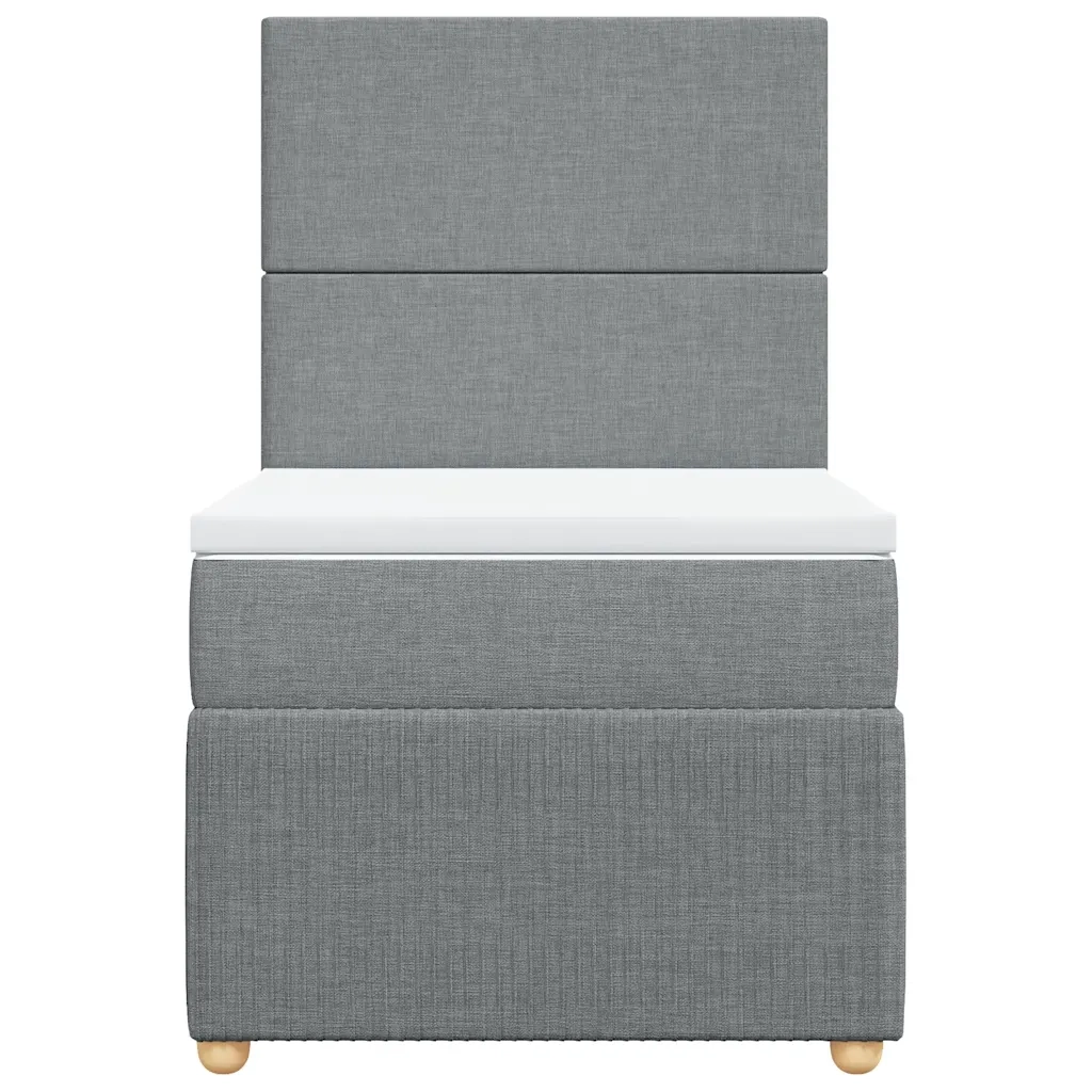 Giroletto a Molle con Materasso Grigio Chiaro 90x200 cm Tessuto