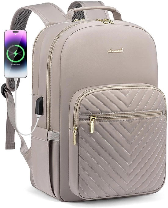 Ragazziera per Borsa da 15,6 Pollici, Borsa da Ufficio per Donna, Borsa da Scuola con Porta USB, Impermeabile, Borsa da Lavoro per Donne, Studentesse, Universitaria