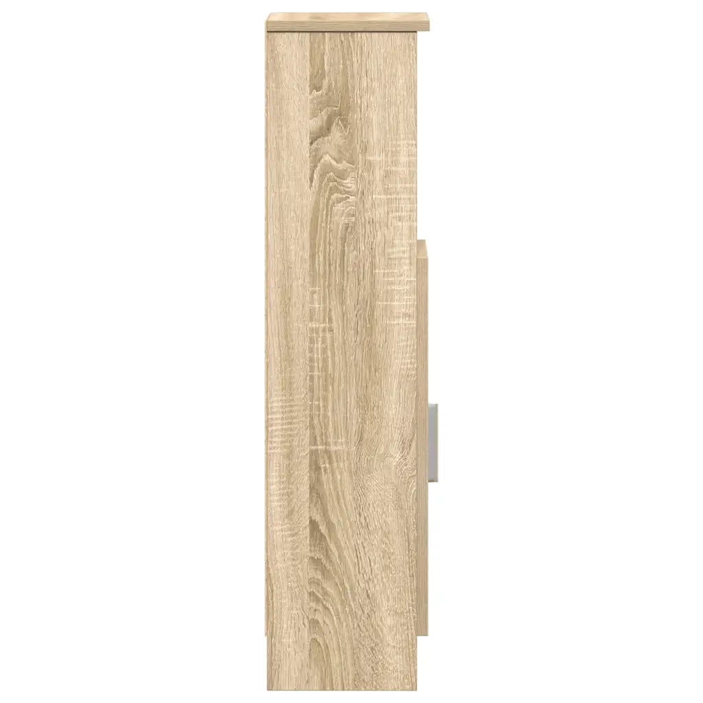 vidaXL Mobile da Bagno con Portarotolo Rovere Sonoma 20,5x22x90 cm