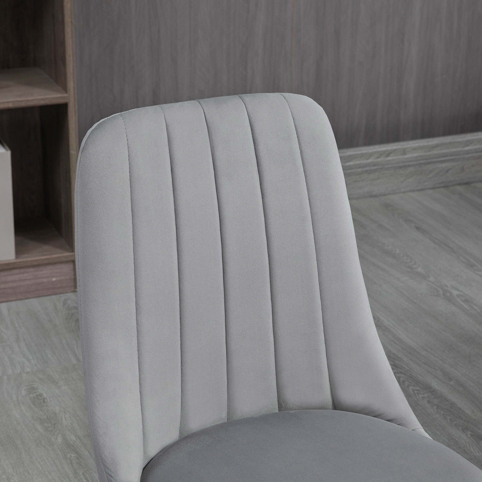 Set 4 Sedie Imbottite 47x55x86 cm in Poliestere e Acciaio Grigio