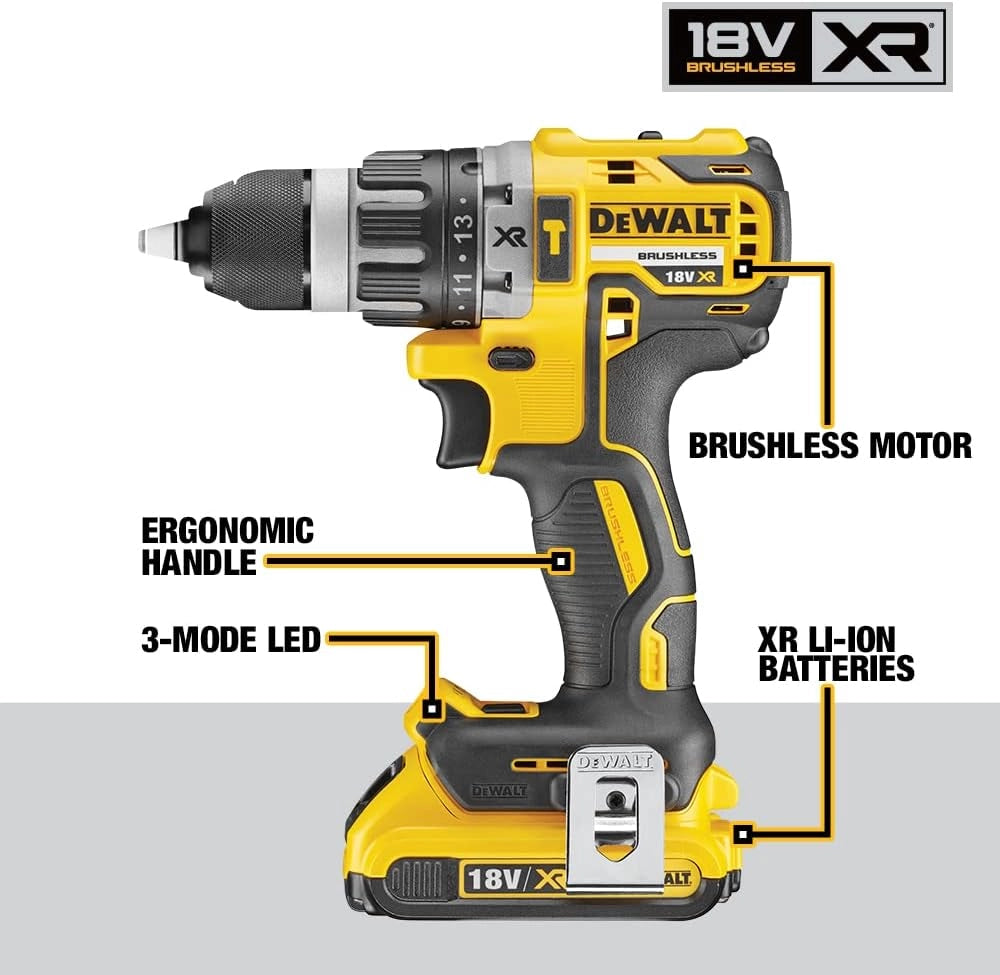 Trapano Combi 18 V XR Dewalt DCD796D2 GB, brushless, batteria compatta agli ioni di litio
