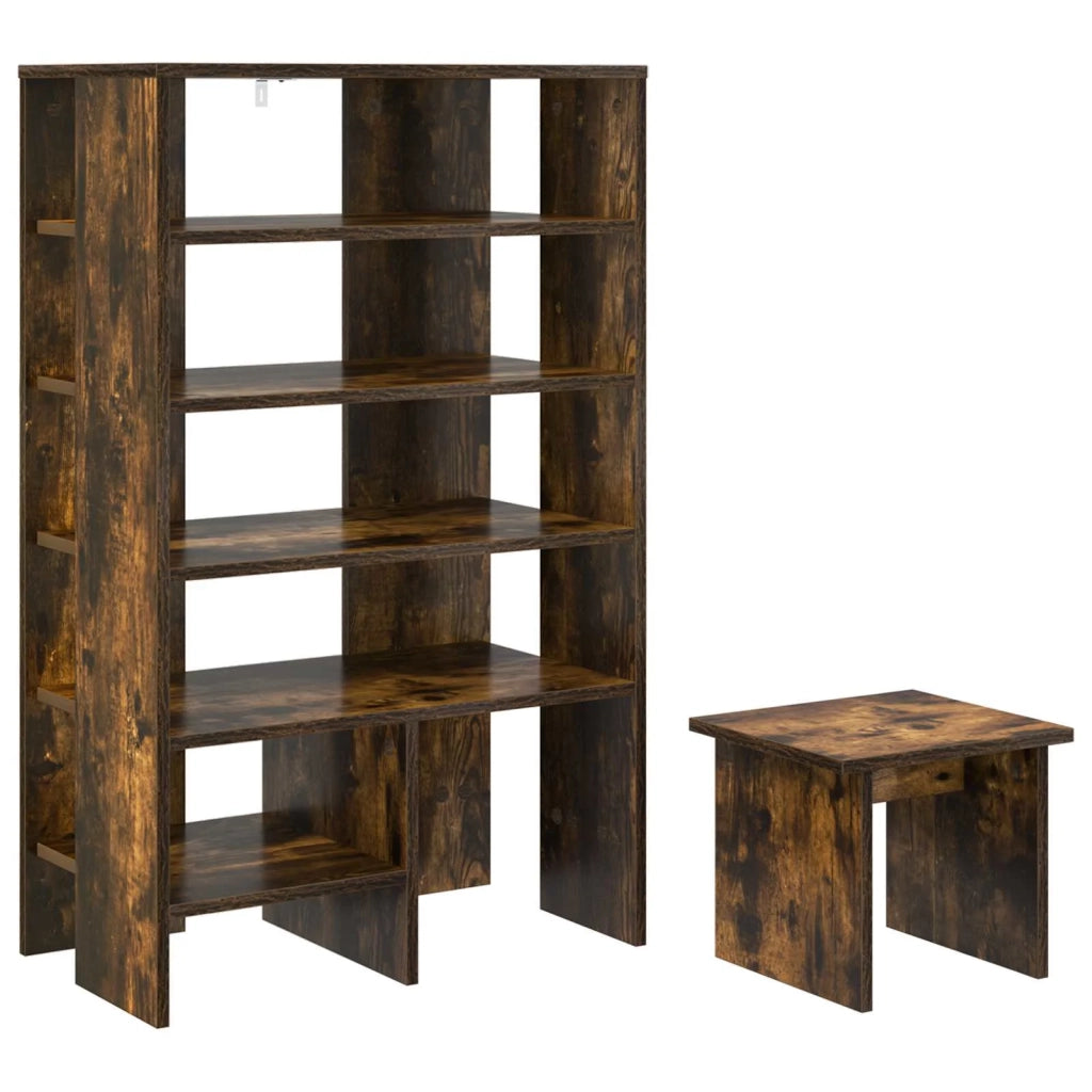 Mobile per scarpe 2 pcs Rovere fumé Legno multistrato 8000384