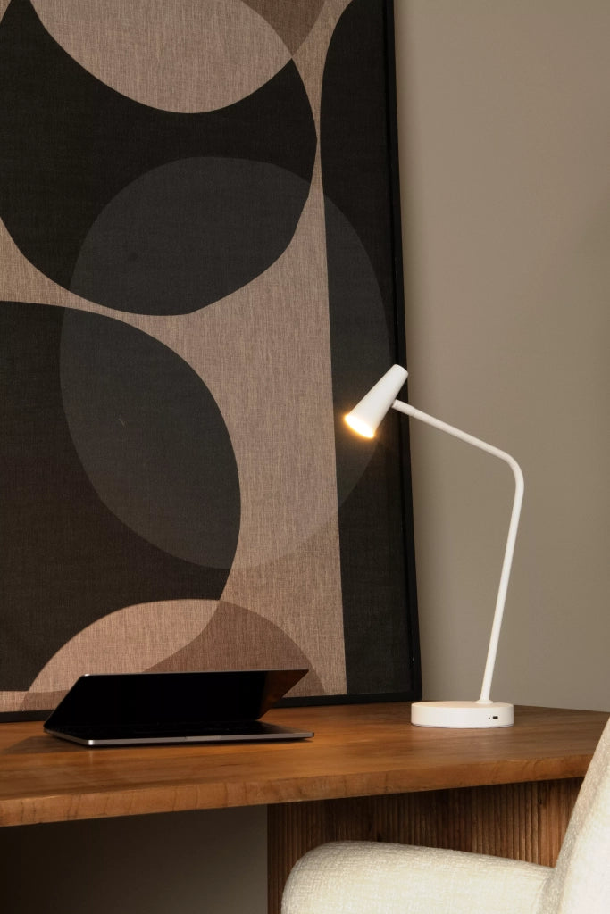 Lampada da scrivania bianca LED 3W touch Lucide Stirling