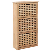 Scarpiera mobiletto portascarpe mobile per ingresso/corridoio/soggiorno 55 x 20 x 104 cm legno massello di noce marrone 02_0021391