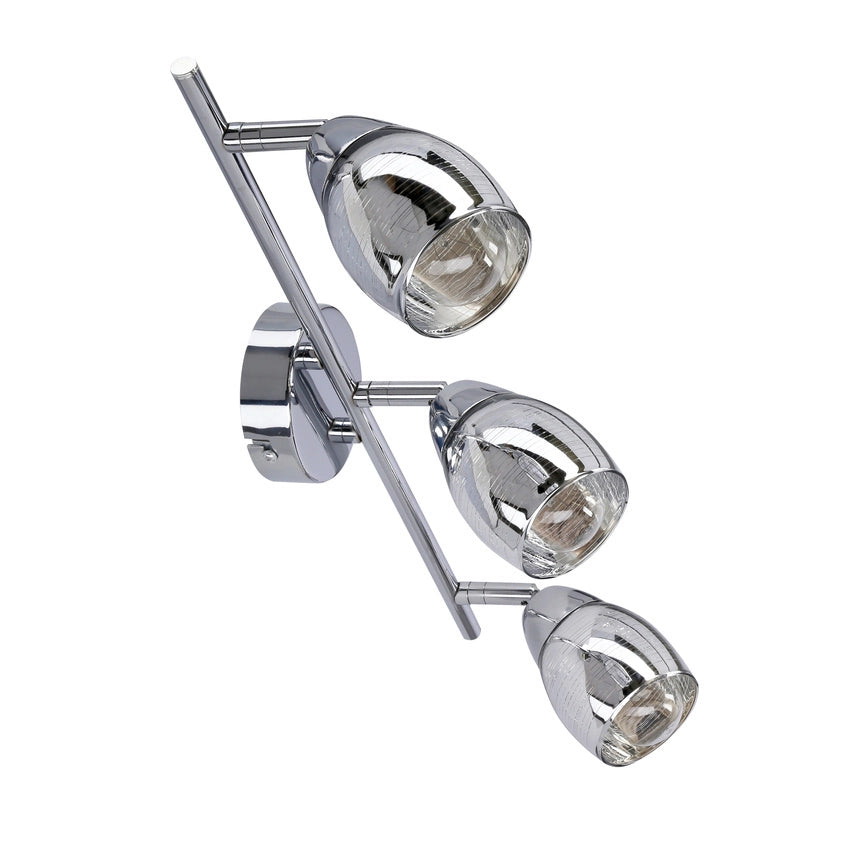 Plafoniera Candellux Milton 3 luci E14 cromo vetro