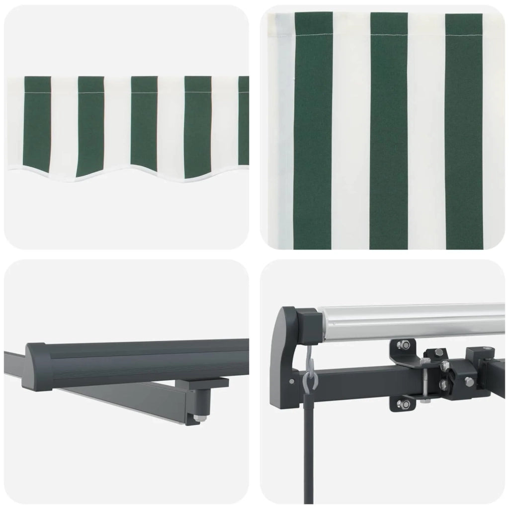Tenda Retrattile Verde e bianco 300 x 250 cm Tessuto 3330182