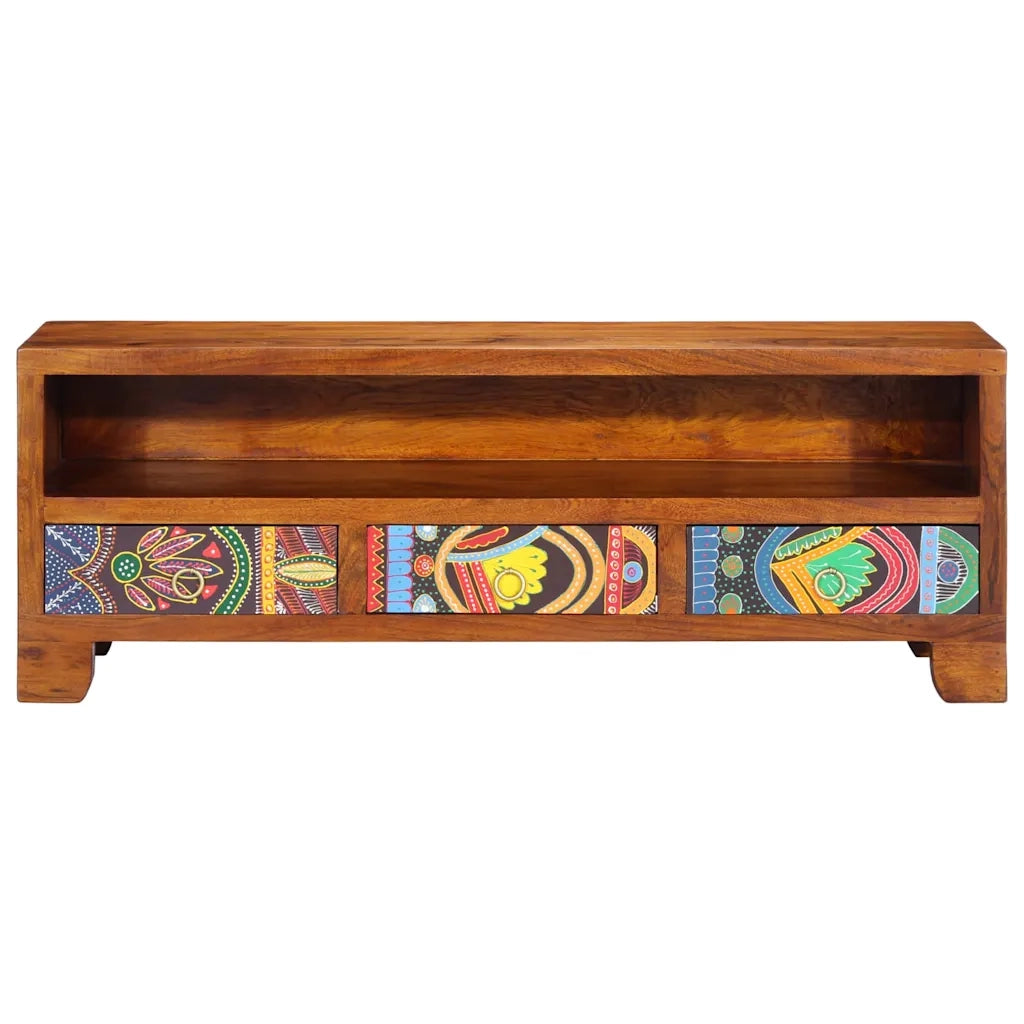Mobile Porta TV-Mobile per TV-Credenza TV Multicolore 110x30x40 Legno Massello di Acacia 209111