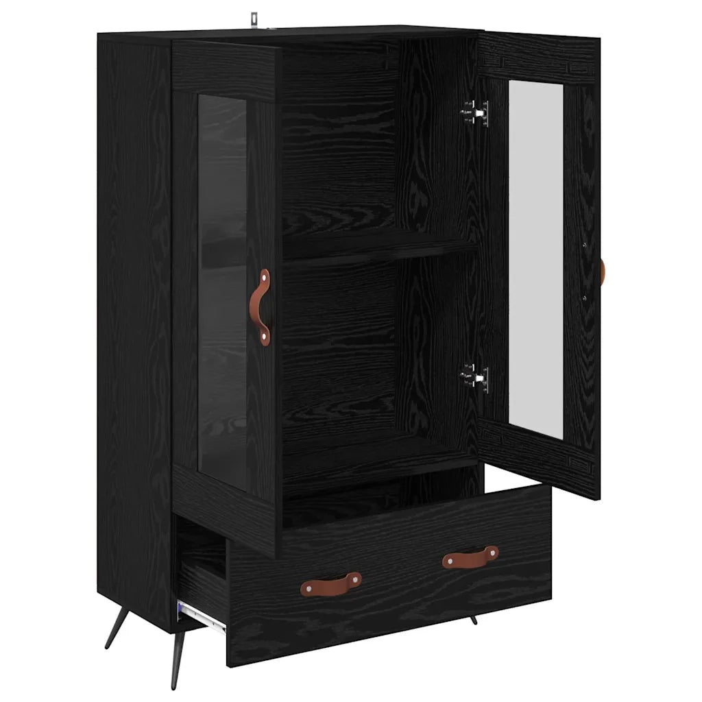 Credenza | Madia | Buffet da pranzo | Armadio da pranzo con cassetto Rovere Nero 69,5 x 31 x 115 cm