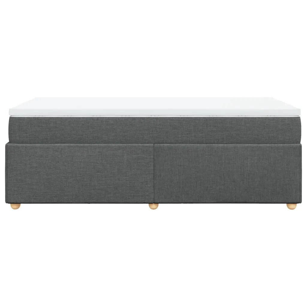 Giroletto a Molle con Materasso Grigio Scuro 80x200 cm Tessuto