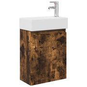 Mobile Bagno | Armadio da bagno con rubinetto Rovere Fumo 45,5 x 22,5 x 84 cm