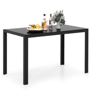 Tavolo da pranzo in vetro per 4 persone, Tavolo da cucina con struttura in metallo 120 x 70 x 75 cm Nero-Tavoli e sedie da pranzo