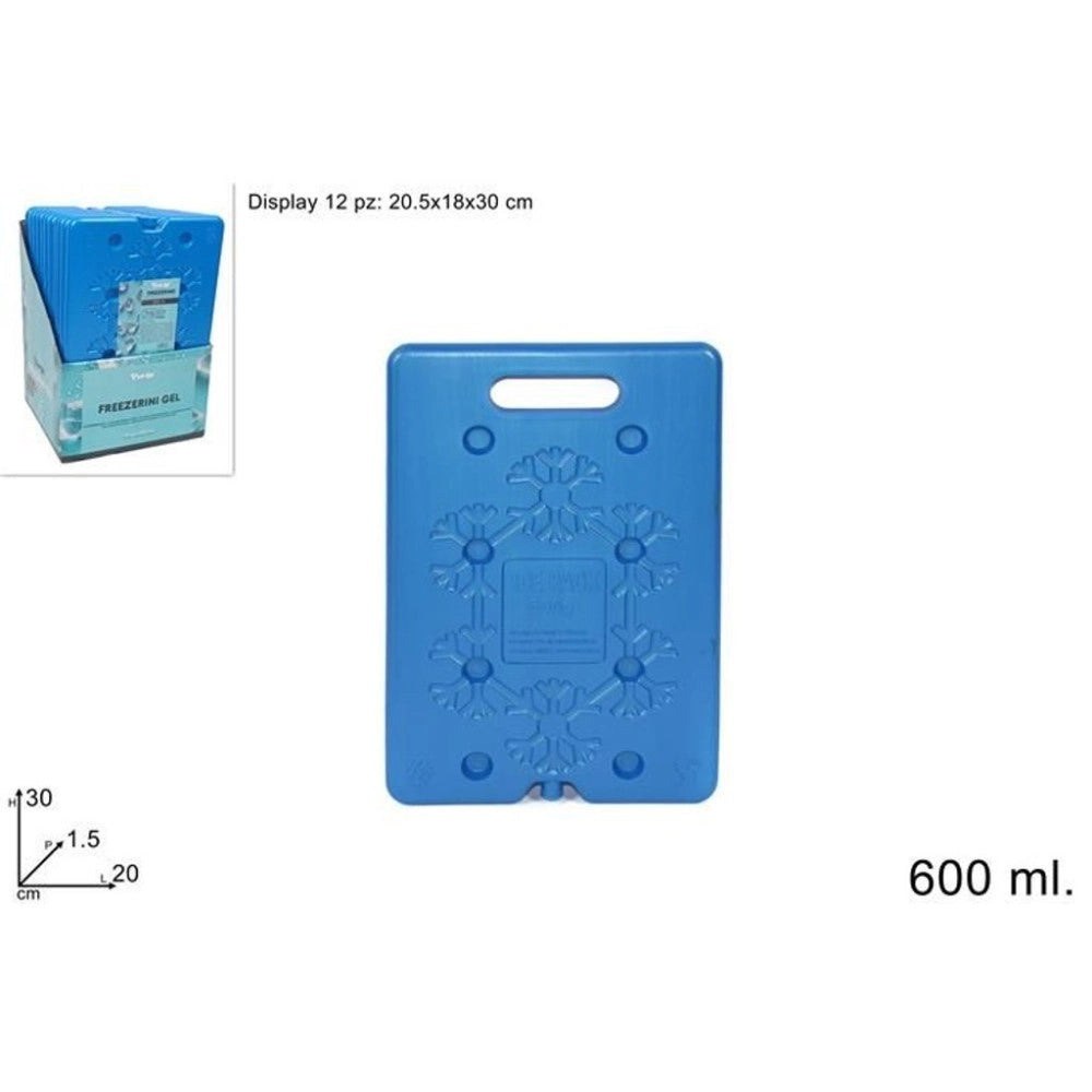 Trade Shop - Freezerino Ghiaccio Sintetico 600 Ml Mattonella Refrigerante Grande Per Borsa Termica -
