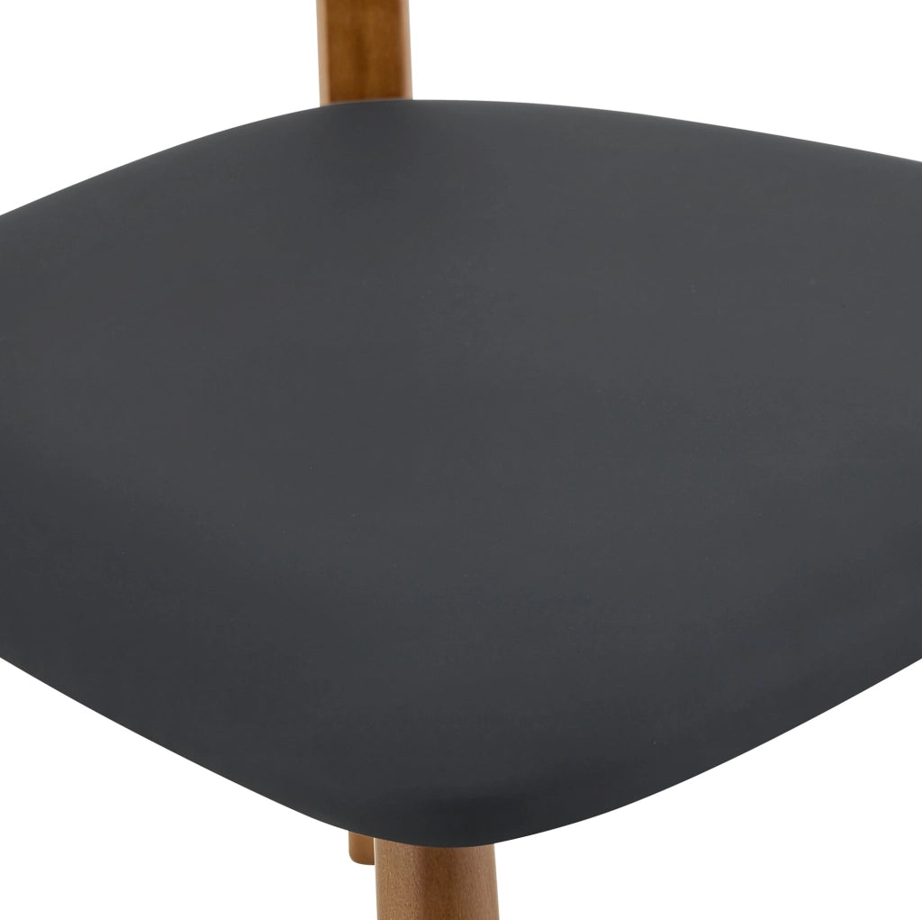 Set di 2 sedie da pranzo con seduta imbottita e schienale ergonomico in legno nero