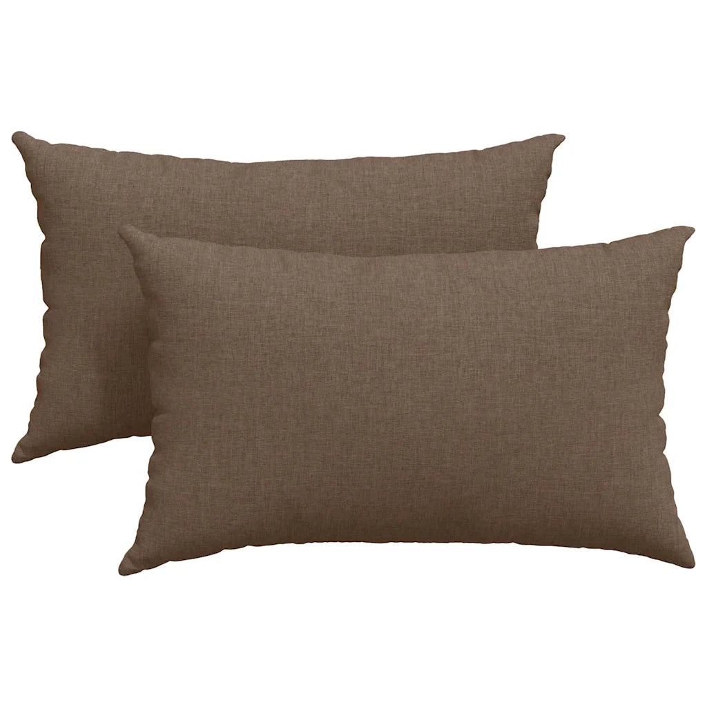 Cuscini da Divano 2 pcs Marrone 50 x 30 cm Tessuto