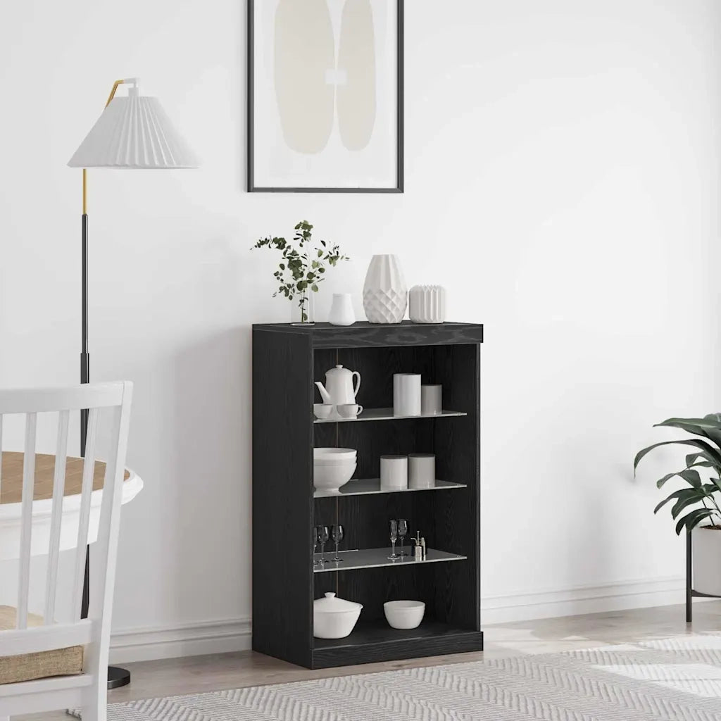 Credenza-Buffet-Armadio da cucina Rovere Nero 60.5 x 37 x 100 cm Legno multistrato