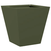 Fioriera | Cassetta per fiori | Vaso da Giardino Verde Oliva 30x30x30 cm in Acciaio