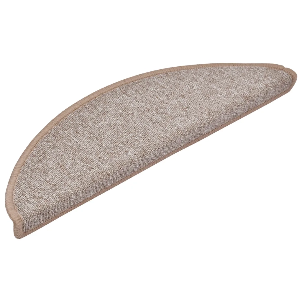 Tappetini per scale 15 pz 56x17x3 cm Marrone chiaro Semicircolari 133878