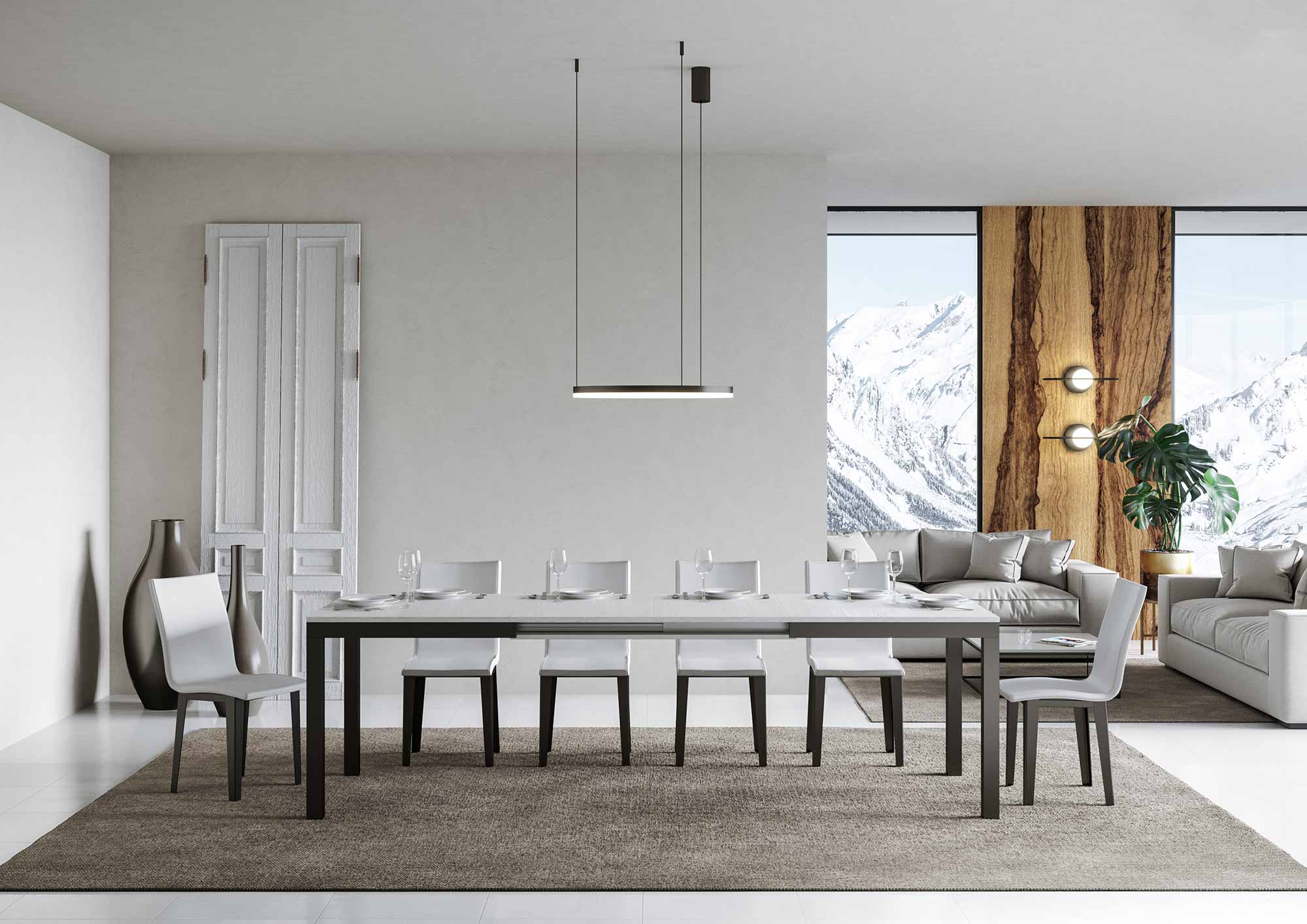 Tavolo Allungabile 120-224x90x80 cm Everyday Evolution Bianco Frassino