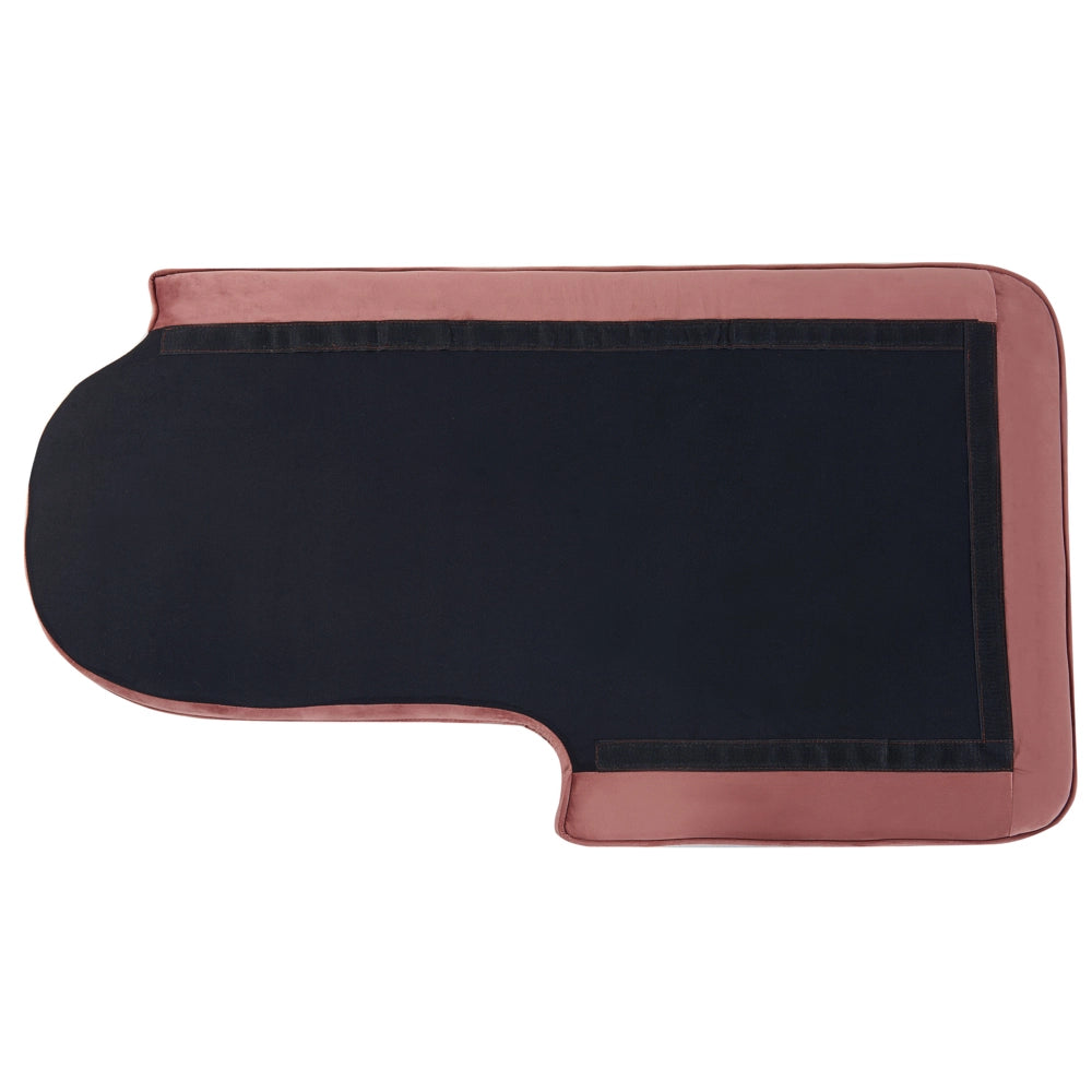 Chaise longue Velluto Rosa Tappezzeria Gambe In Metallo dorato versione sinistra
