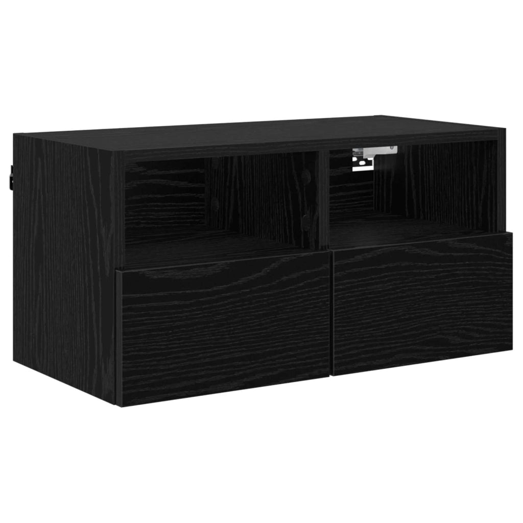 Mobile TV da parete Rovere Nero 60 x 30 x 30 cm