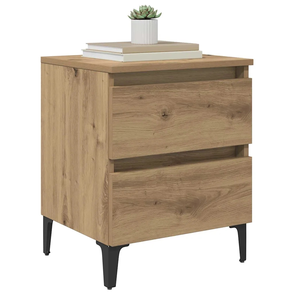 Armadio da Notte 2 pz Rovere artigianale 40 x 35 x 50 cm 871921