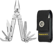 Multitool leggero con 14 strumenti utili - Kit di base per esterni e campeggio - acciaio inox argento