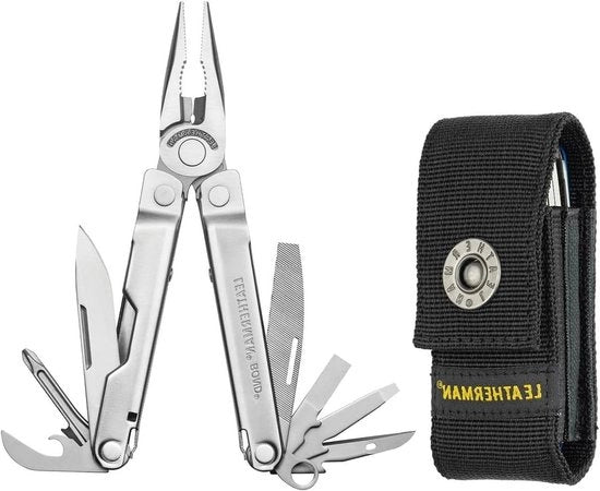 Multitool leggero con 14 strumenti utili - Kit di base per esterni e campeggio - acciaio inox argento