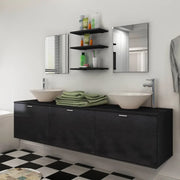 Set Mobili da Bagno con Lavabo 8 pz Nero 272233