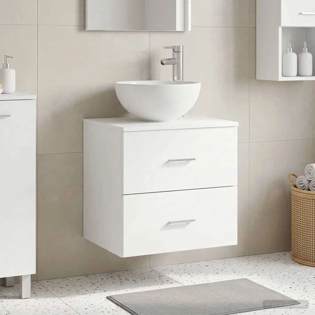 Mobile Lavabo da Parete Bianco 49,5 x 41 x 64,5 cm