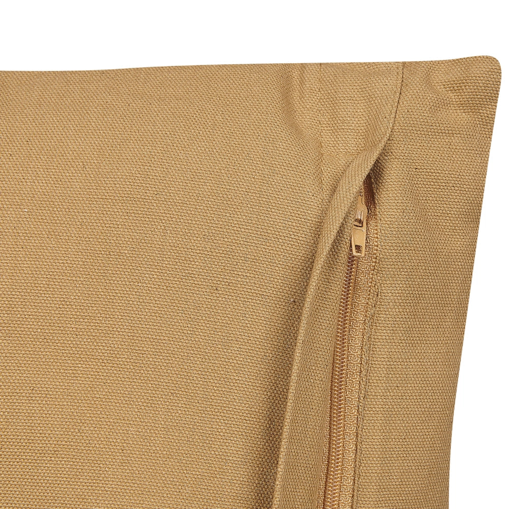 Cuscino decorativo cotone beige e bianco 45 x 45 cm motivo geometrico a righe rivestimento sfoderabile fatto a mano con imbottitura