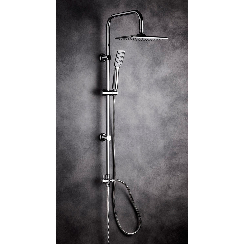 Colonna Doccia a Ponte Soffione 19x25cm Doccetta Acciaio Cromato
