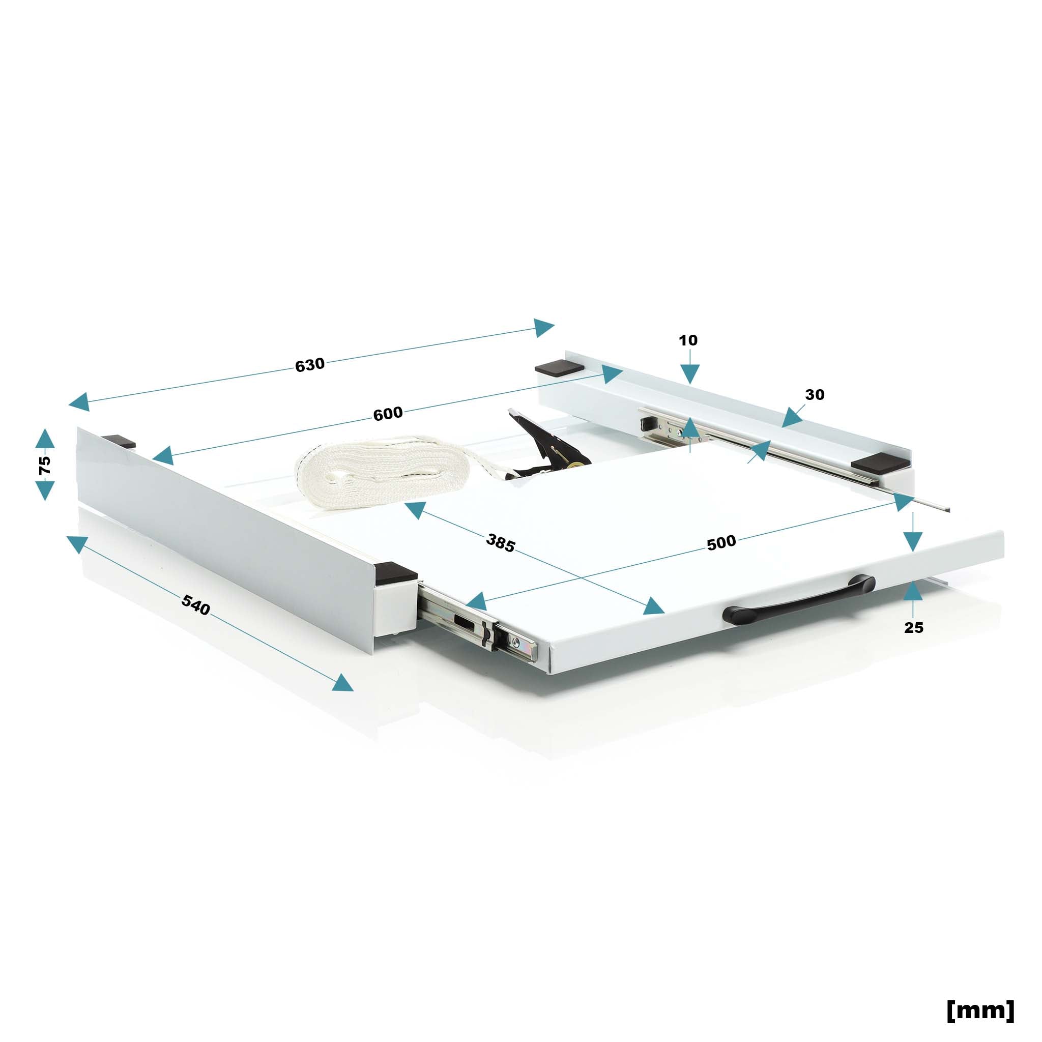 Kit sovrapposizione lavatrice asciugatrice max 150 kg con ripiano estraibile