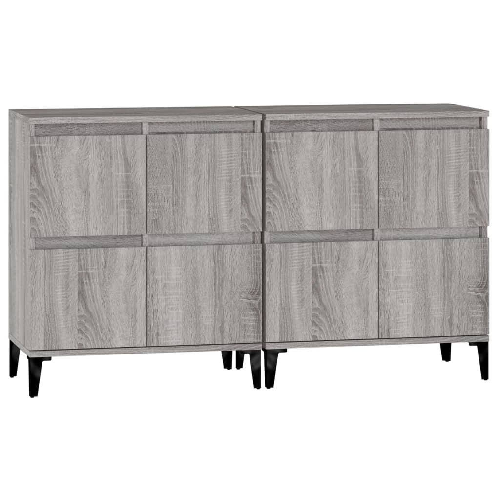 Buffet credenza cassettiera armadio mobile contenitore organizer per cucina soggiorno salotti set di 2 Sonoma 60 x 35 x 70 cm in legno ingegnerizzato grigio 02_0036965