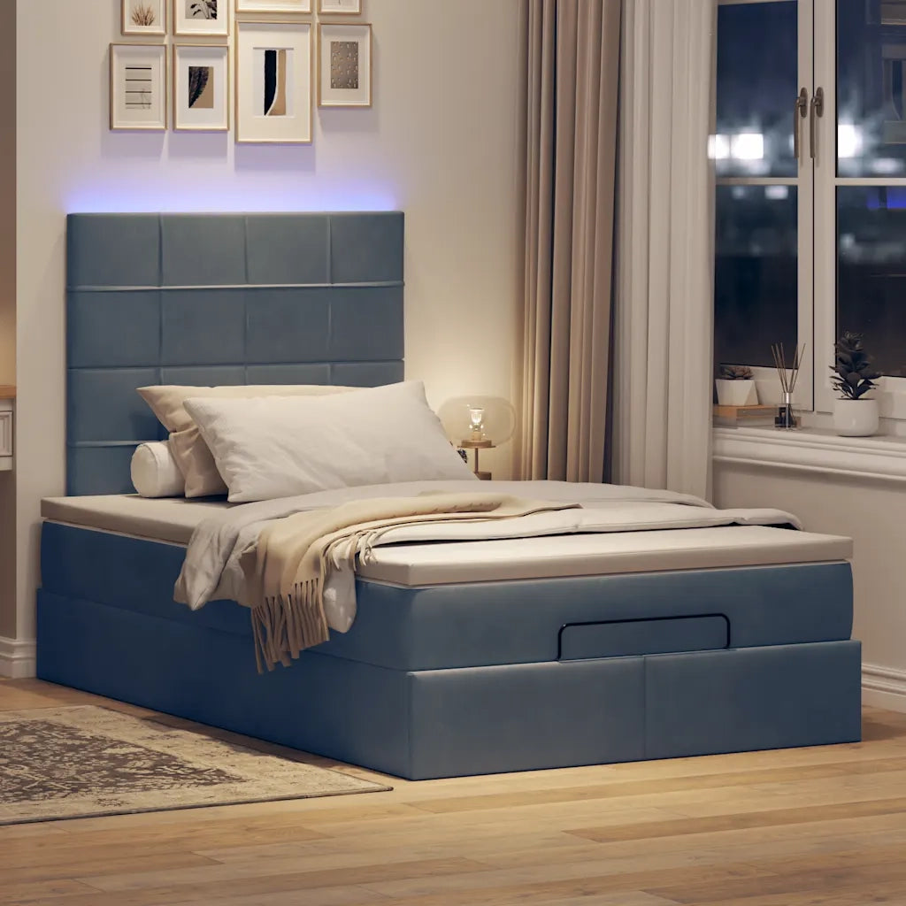 Struttura Letto Pouf con Materassi 80x200 cm Velluto 3314307