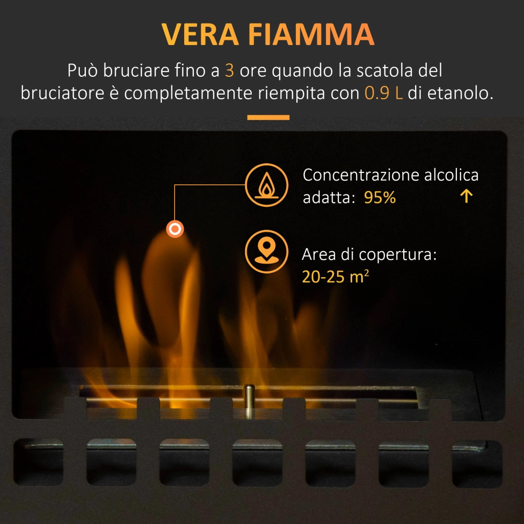 Camino Bioetanolo ¨C zephmum ¨C Nero, Metallo, Serbatoio 0.9L, 41x25x54 cm