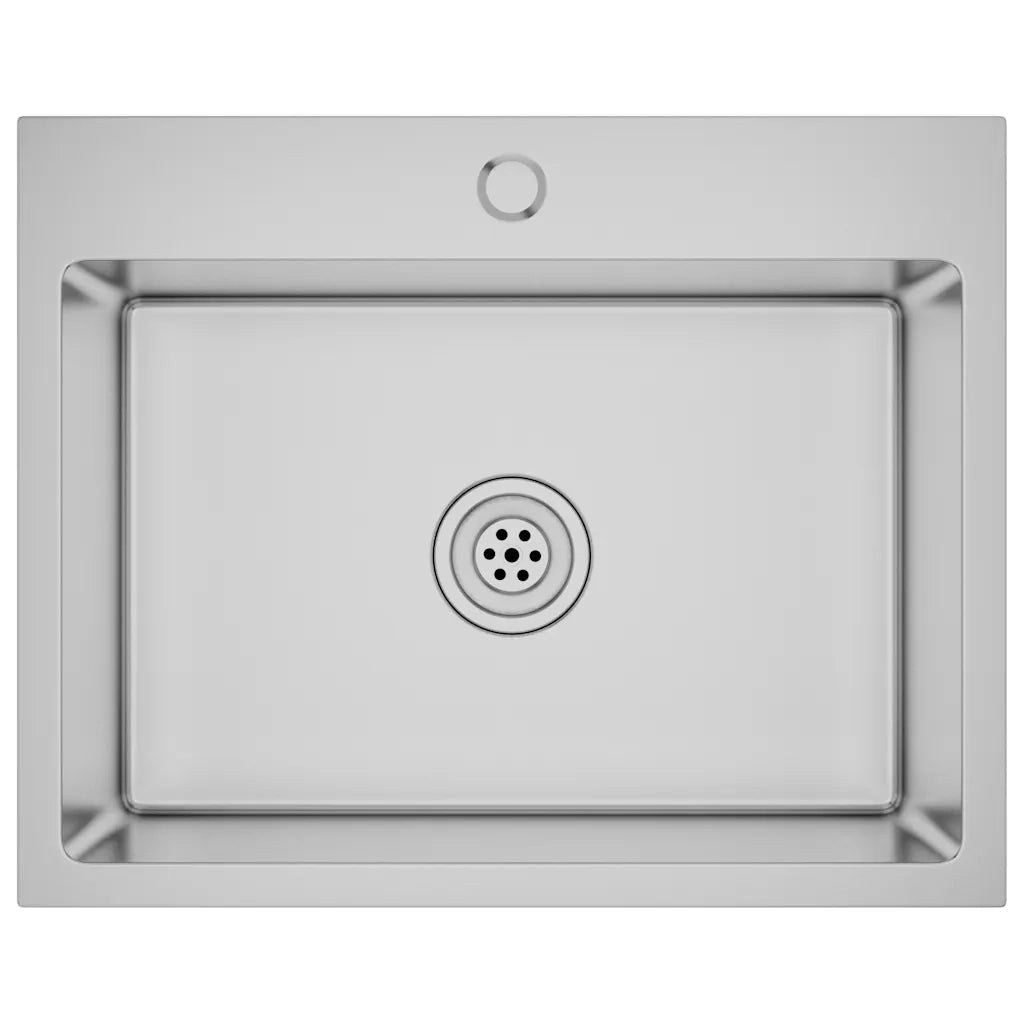 Lavello da Cucina Lavorato a Mano-Lavandino-Lavabo in Acciaio Inox 148601