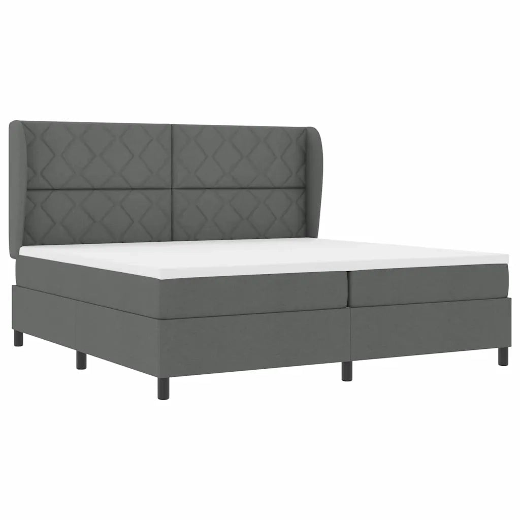 Letto a molle con materasso Grigio scuro 200 x 200 cm Tessuto 3340649