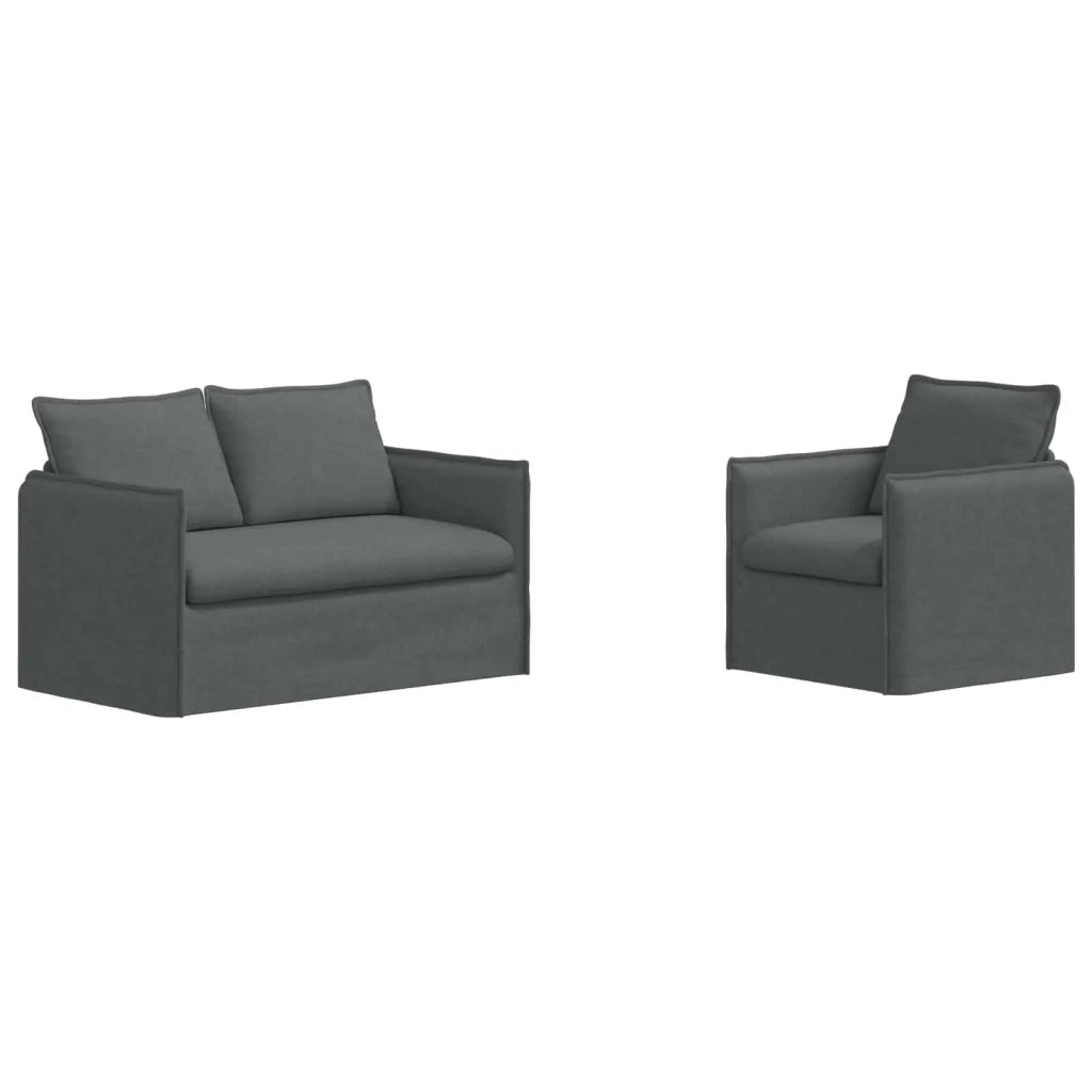 Set di divani 2 pcs Grigio Scuro 136 x 82 x 85 cm Tessuto 3407524