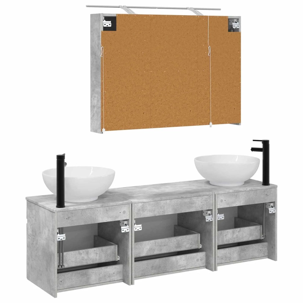 Set di Armadi da Bagno 4 pcs Grigio Cemento 3406618