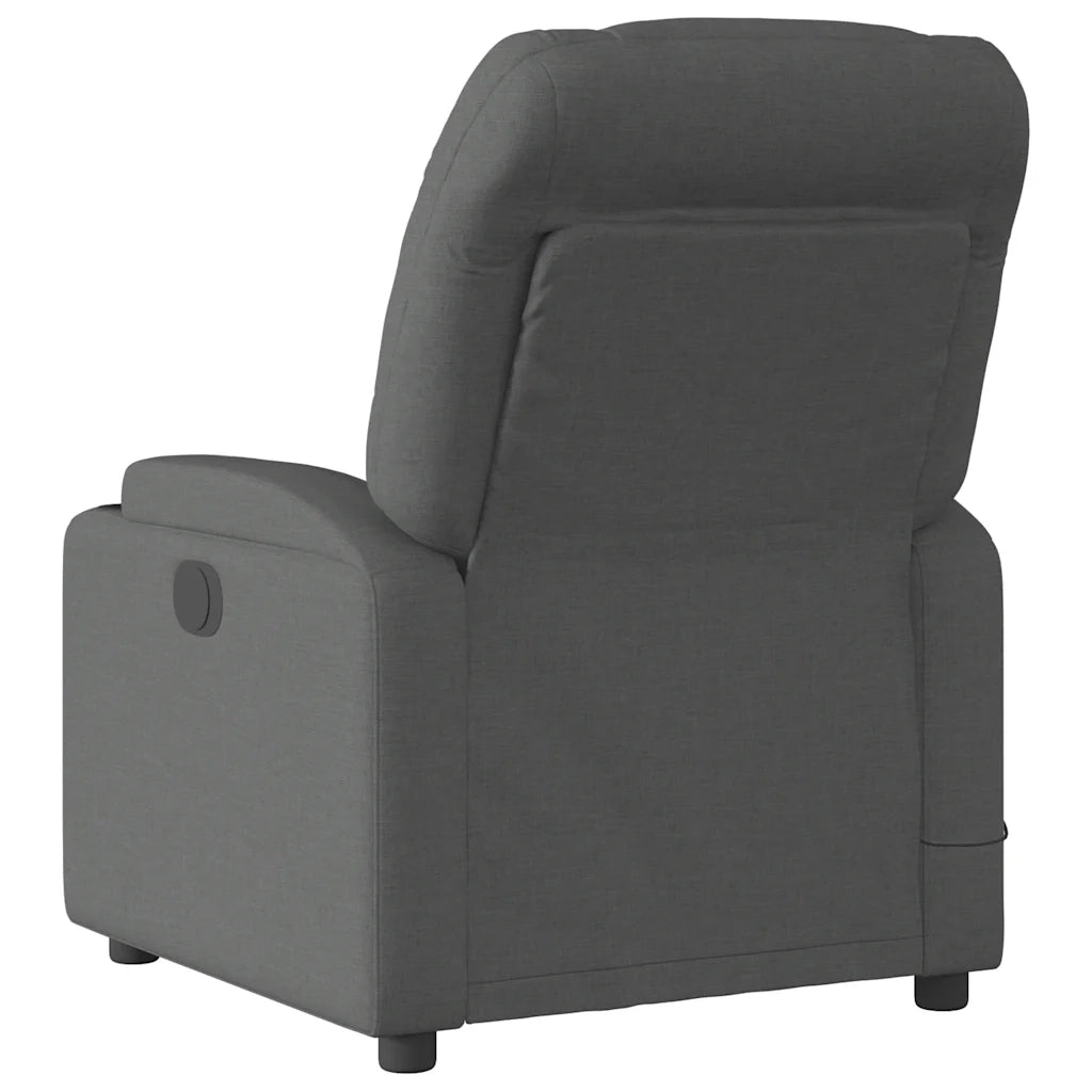 Poltrona Massaggiante | Sedia Relax Reclinabile Grigio Scuro in Tessuto